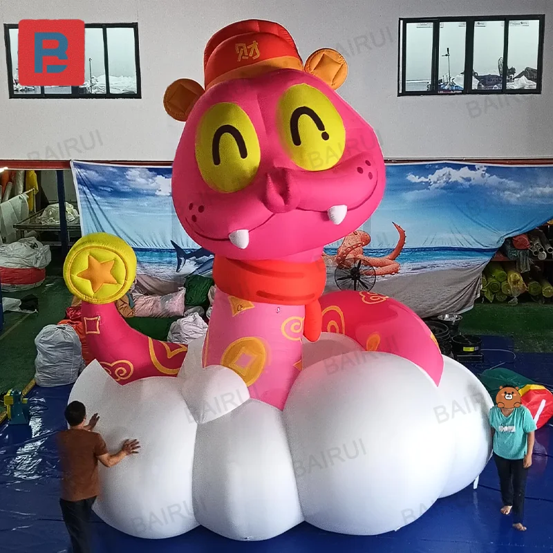 Luck inflatable snake zoo new year decoration luck cartoon fortune snake for Chinatown decoration