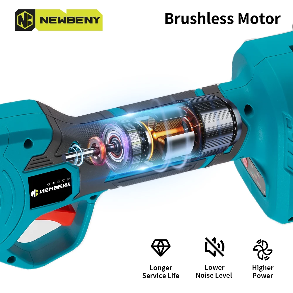 NEWBENY 1800W Brushless Electric Pruner 4 Gears Cordless Handheld Shrub Tree Scissors Garden Cutting Tool For Makita Battery Pin