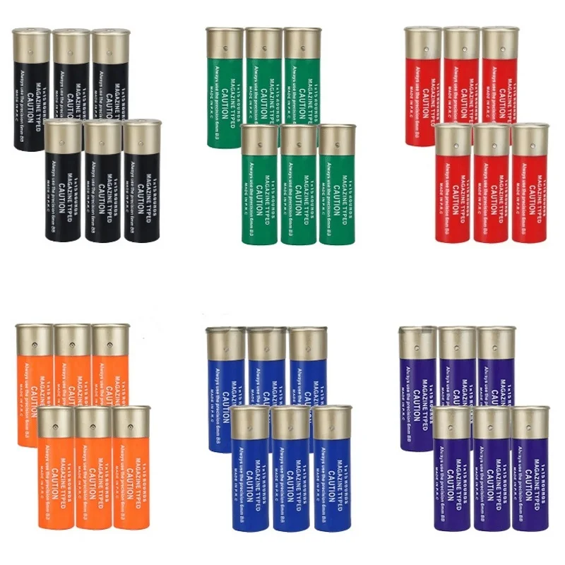 6 Pack of 15 Round BBs Airsoft Shotgun Shells Model Standard Airsoft Mag for Multi & Single-Shot Airsoft Shotguns Accessories