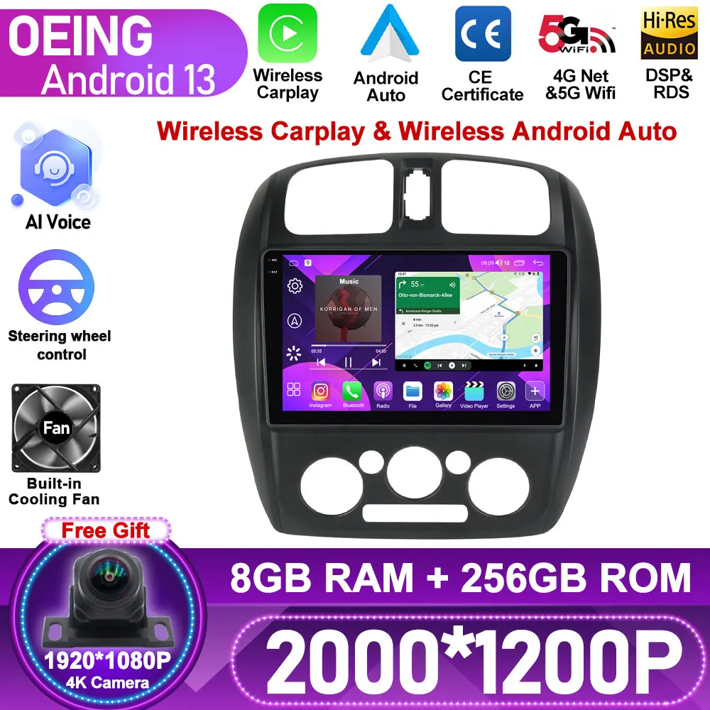 

Wireless Carplay For MAZDA 323 HAIMA FREEMA FORD LASER 2002 - 2008 Car Radio Multimedia Video Player Navigation GPS Android Auto