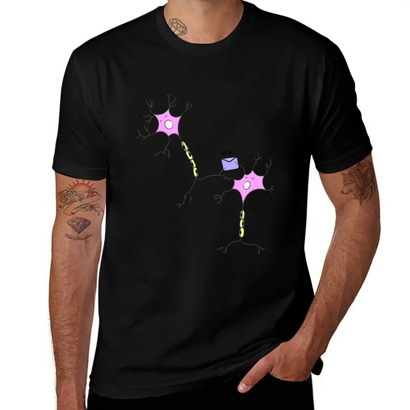 Neuron transmitting message T-Shirt hippie clothes shirts graphic tees Personalized t-shirt Man t-shirt oversized t shirt men