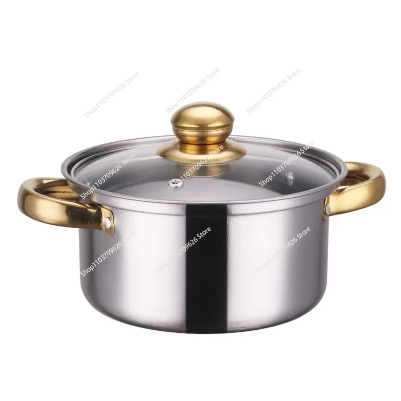 Colorful Stainless Steel Set Pot Non-stick Pan 12-piece Set Gold-plated Handle Stainless Pots Set Pot