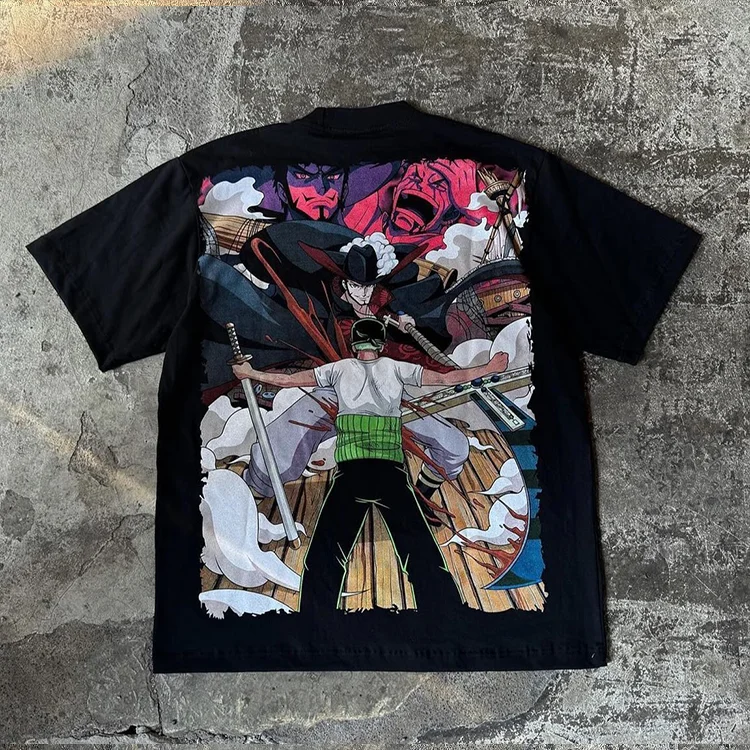 Thousands of Unique American Reprints of Floral Classics From Japanese Manga Soren Vintage Short-sleeved T-shirt Tops