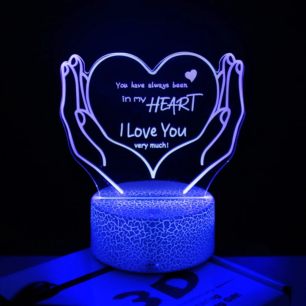 Led Love Night Lights Romantic Couple Lamp 16color Touch Remote Control Valentine's Day Gifts Room Decor Heart Light Anniversary