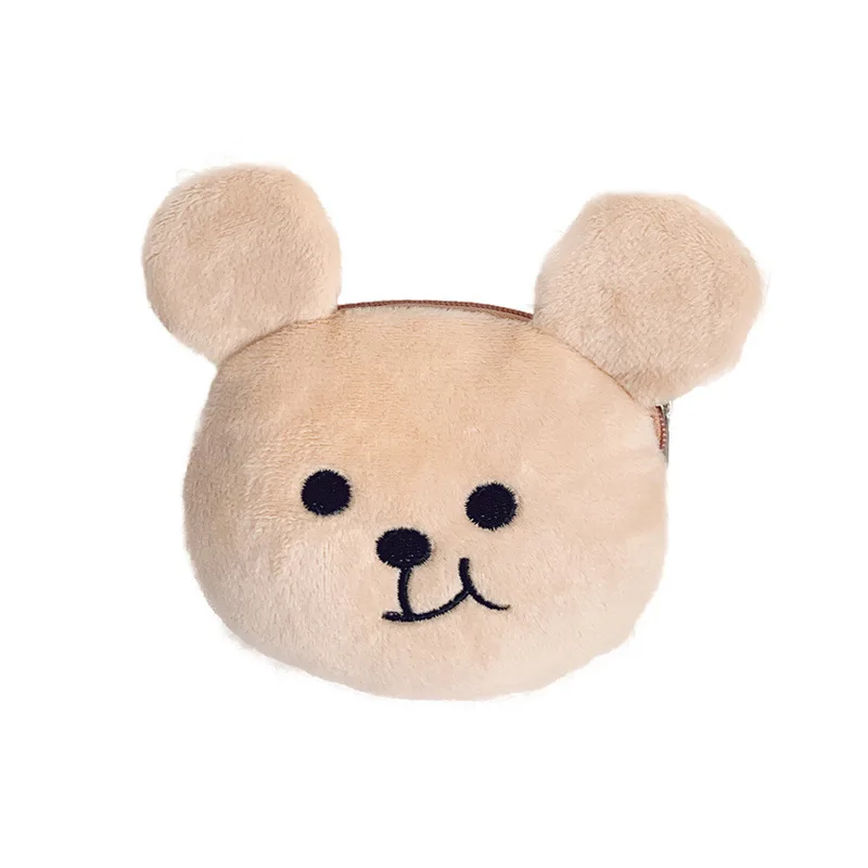 Korean Little Bear Plush Coin Purse, Mini Bolsa dos desenhos animados infantis, Bolsa bonito para crianças, Bolsa, Cabo de dados, Sacos de batom, Pingente