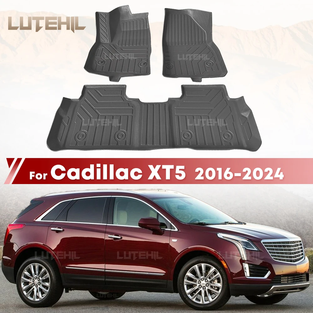 

Для Cadillac XT5 2016-2024 2023 2022 2021, автомобильный напольный коврик из ТПЭ, водонепроницаемый внутренний протектор, аксессуары