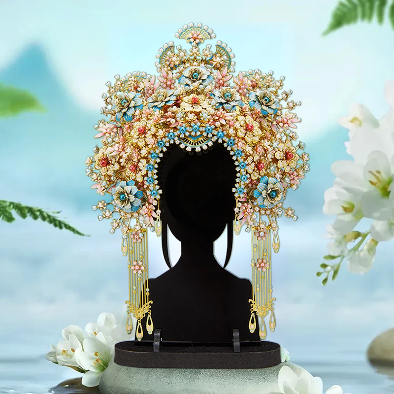 Piececool 3D-Metallmodellbausätze, florale Tiara, Metall-3D-Puzzles, DIY-Bastelset für die Sammlung