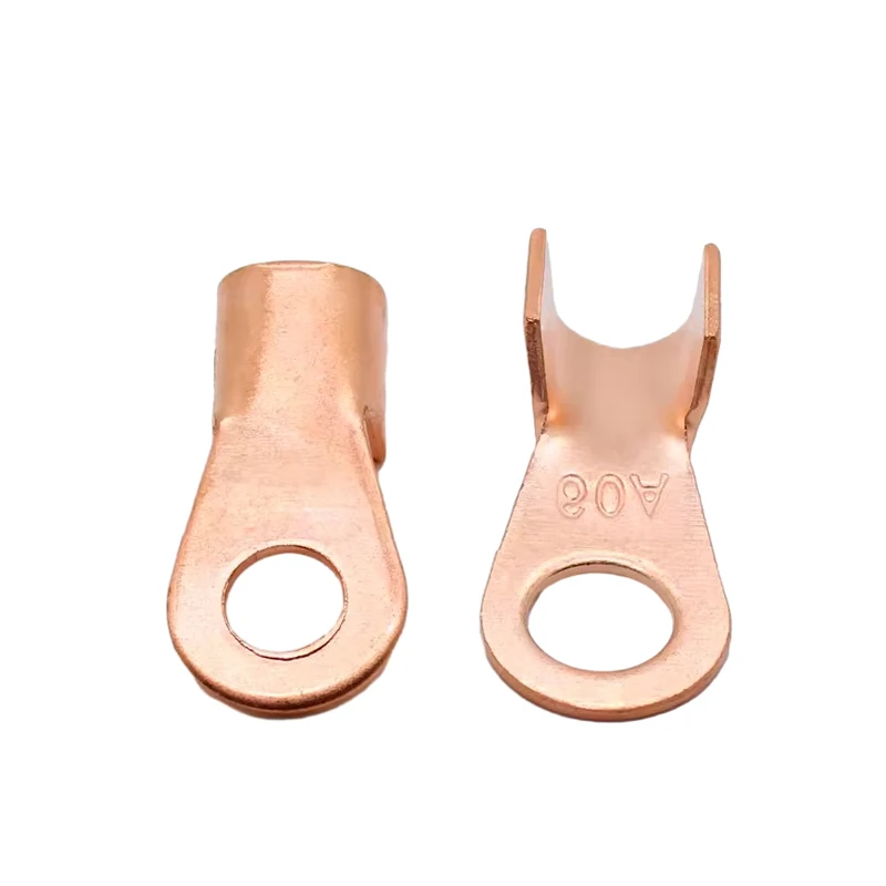 90 piece open cable lug kit OT10-100A bare copper terminal connector for electrical wiring crimping (10/20/30/40/50/60/80/100A)
