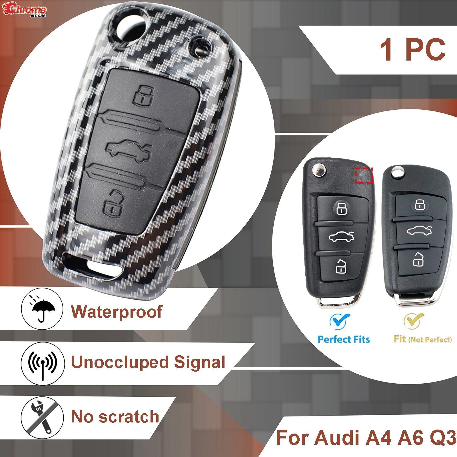 

Для Audi A2 A3 A4 A6 A6L A8 RS TT S1 Q5 Q7 A1 Q3 Quattro: Корпус выкидного ключа-брелока с 3 кнопками, без лезвия, для дистанционного управления автомобилем