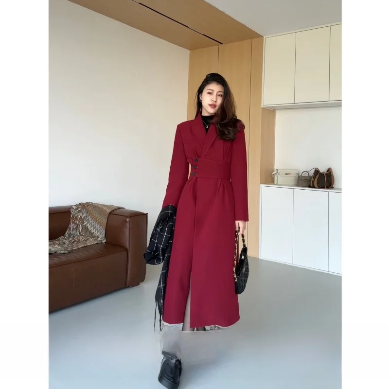 

Новинка! Теплая женская пуховая куртка Zhang a Xing в корейском стиле, красная, с эластичным поясом, приталенная, с длинными рукавами.