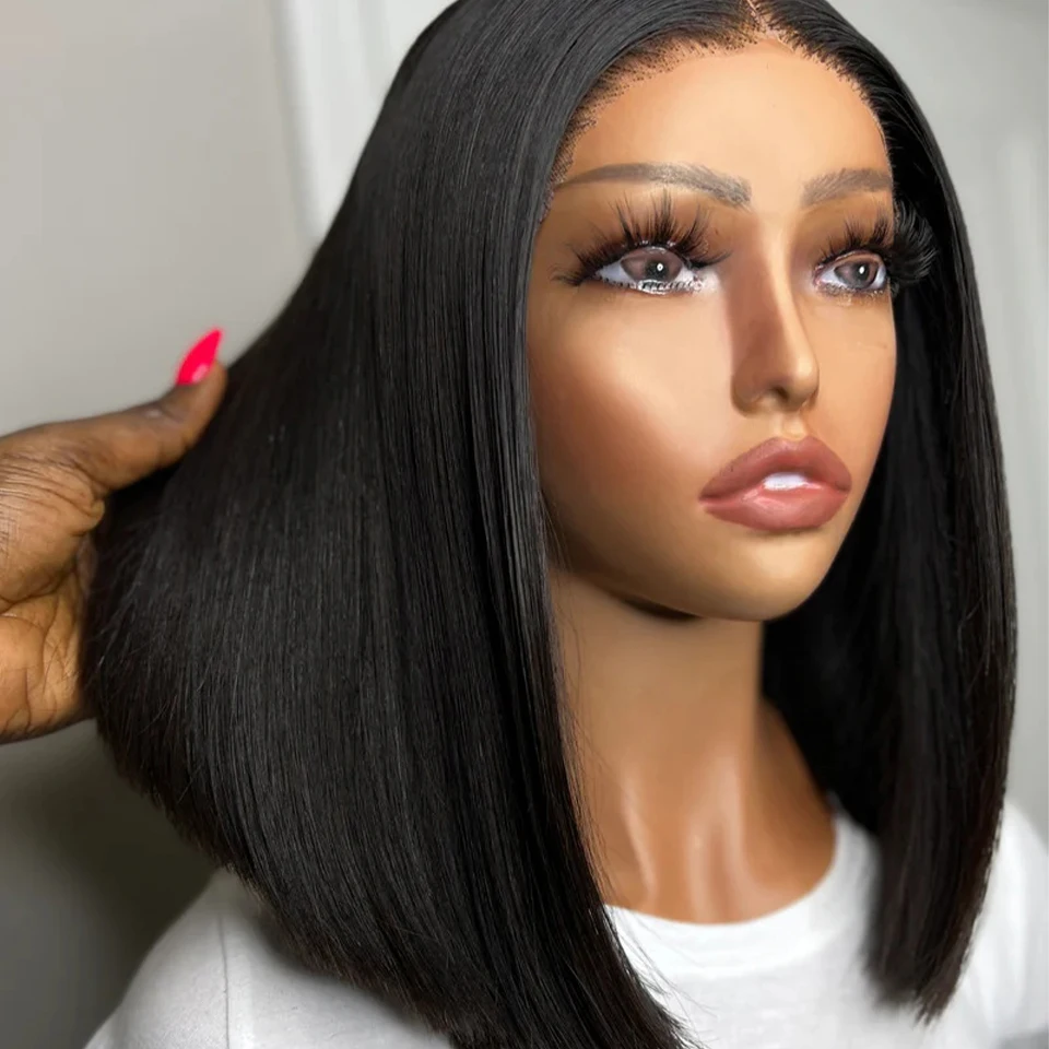 

200 High Density Lace Wigs 13x4 Short Bob Wig Human Hair Full Lace Frontal Bob Wigs Bone Straight Front For Black Woman