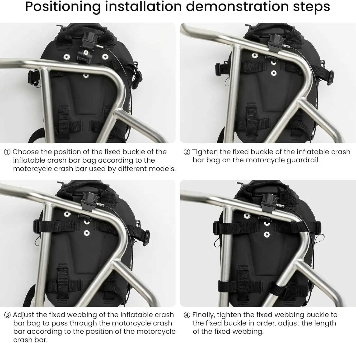 2PCS Motorcycle Front Bumper Bag, Fully Waterproof Motorcycle Bumper Bag Side Bag