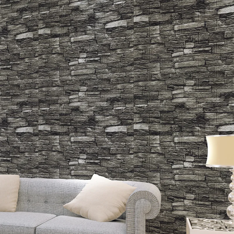 1/5/10pc Brick Wall Sticker Waterproof Anti-Collision Foam Wallpaper Self-Adhesive For Living Room Bedroom TV Background 70*77cm