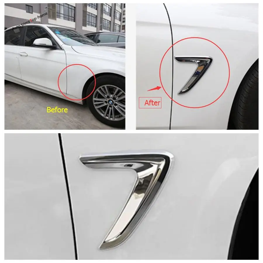 Outside Car Body Leaf Decoration Panel Cover Trim Fit For BMW 3 Series 320i 328i 316i 2013 - 2017 Exterior Accessories