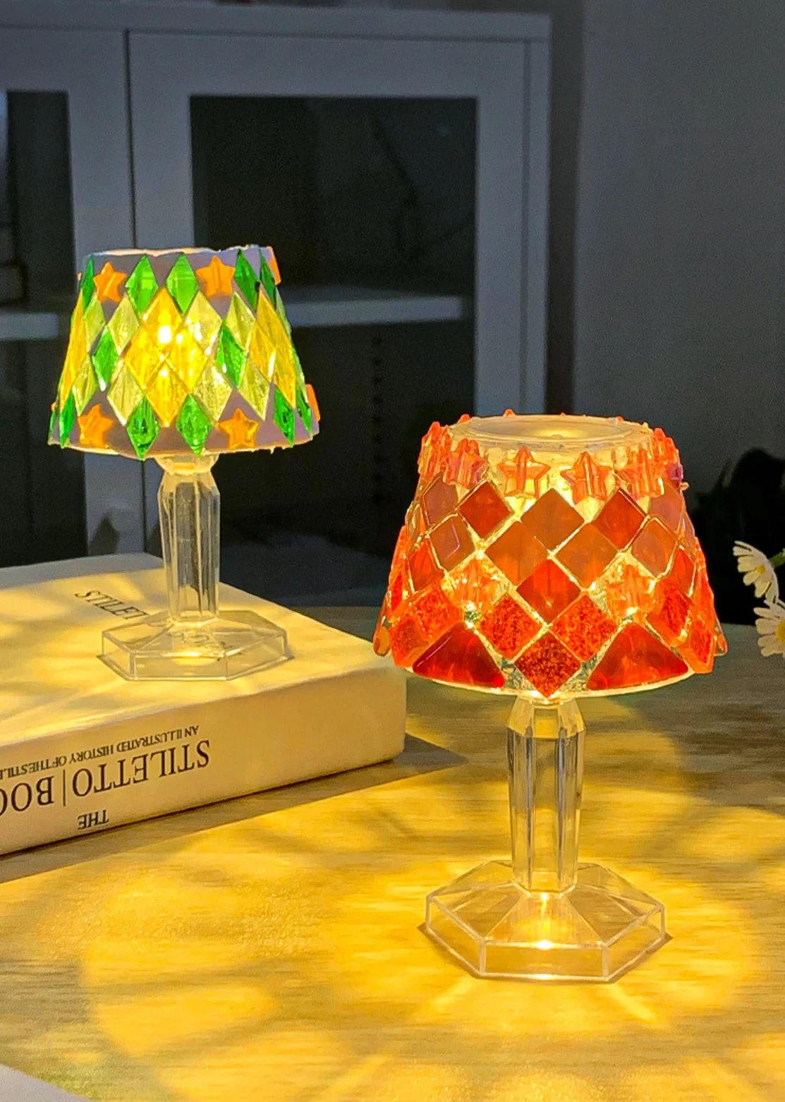 Mosaic DIY Table Lamp Material Package LED Night Light Handmade Art Craft Kit Parent-child Activity Creative Home Decoration