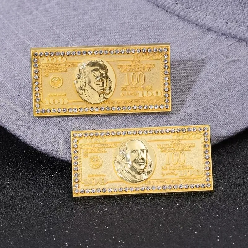 Golf Hat Enamel Pin Hat Pins Creative Metal Dollar Sign Decoration Brooch Jackets Lapels Shirts Jewelry Accessories