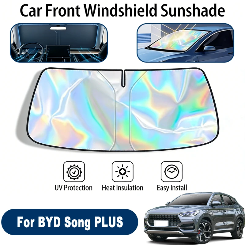

Солнцезащитный экран для лобового стекла BYD Song PLUS, складной, отражающий УФ-излучение, защитный чехол для переднего окна, аксессуары