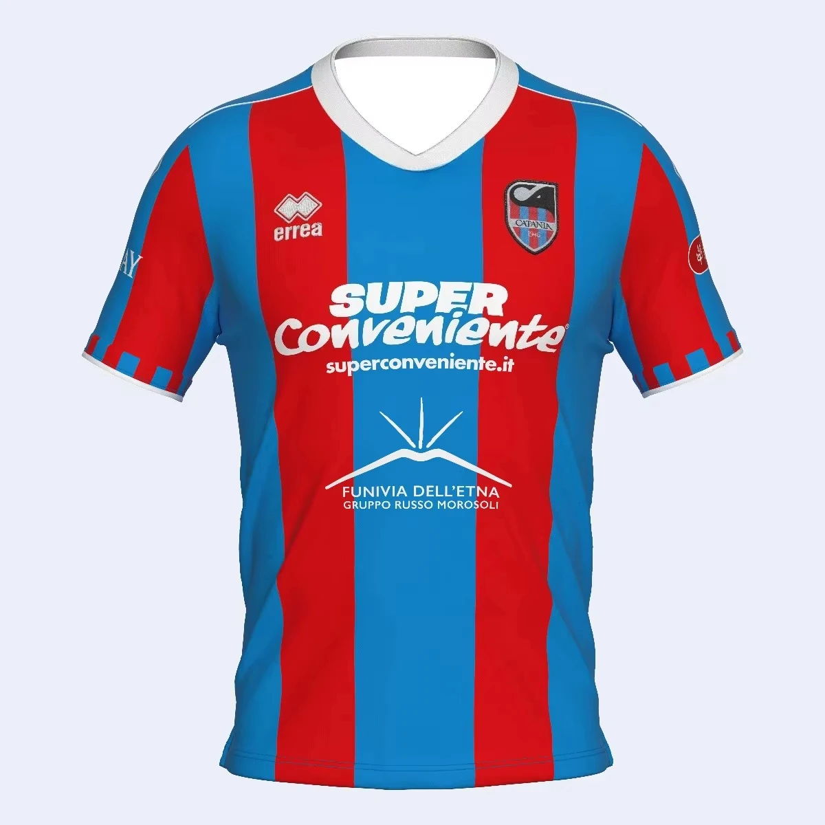 Camiseta de Fútbol Catania Calcio - Franjas Rojas y Azules, Transpirable, con Estampados 3D HD, Conjunto para Padres e Hijos