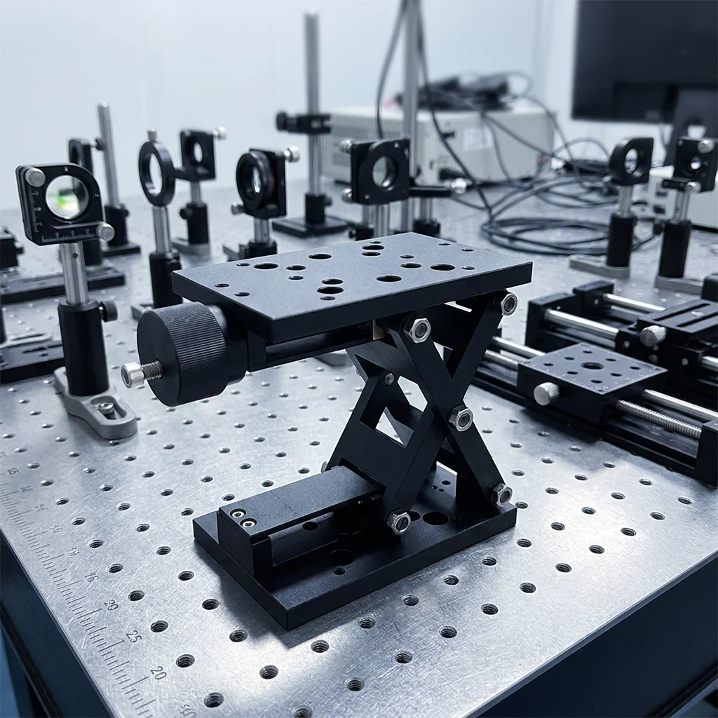 Xmsj60JS Stainless Steel Precision Manual Lab Jack 60mm Travel Lifting Stage With Scale Z-axis Linear Slide For Laser