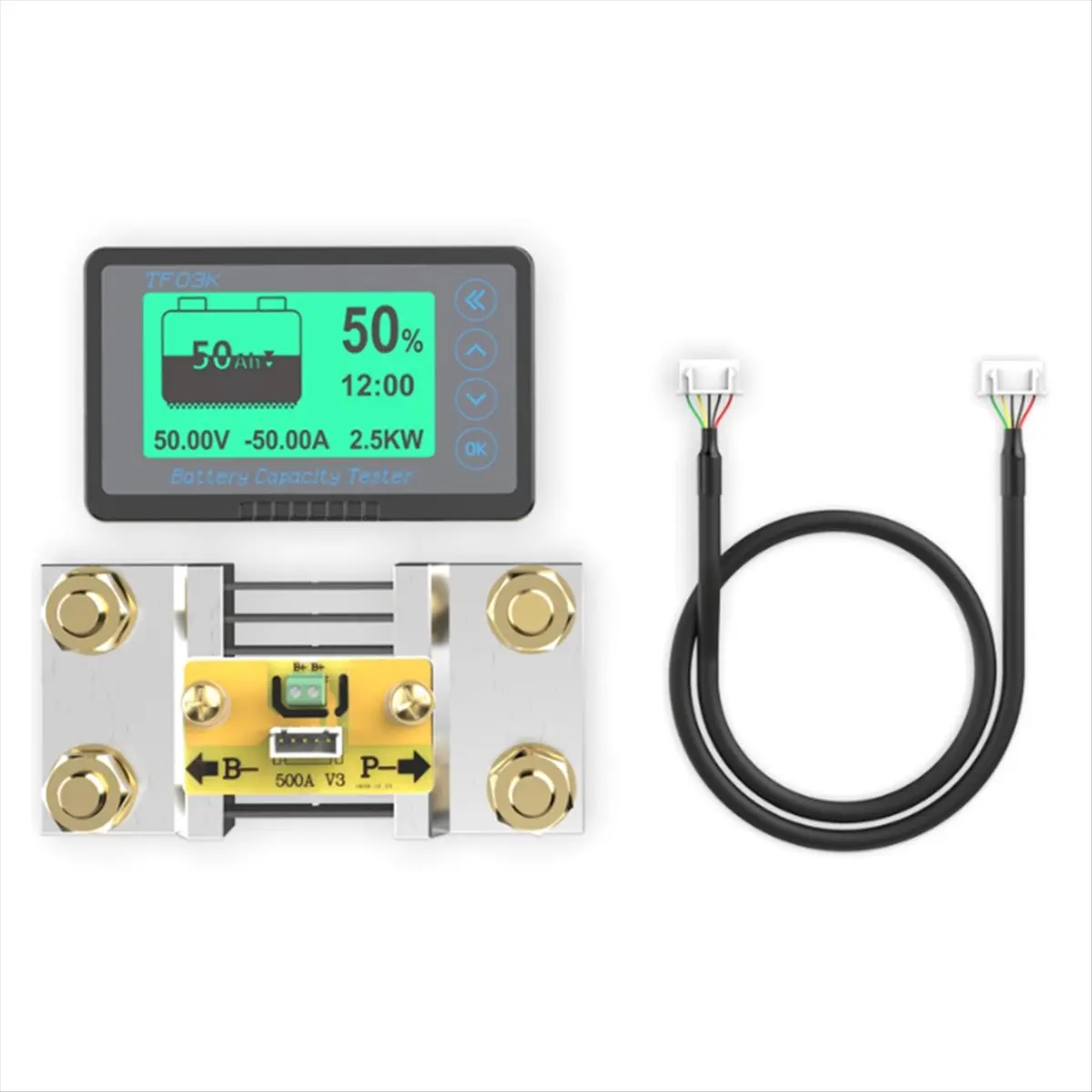 618 Mega Sale-High- Battery Power Display Meter Battery Monitor LiFePO4 Power Display Voltage and Current Meter 500A (0-750A)
