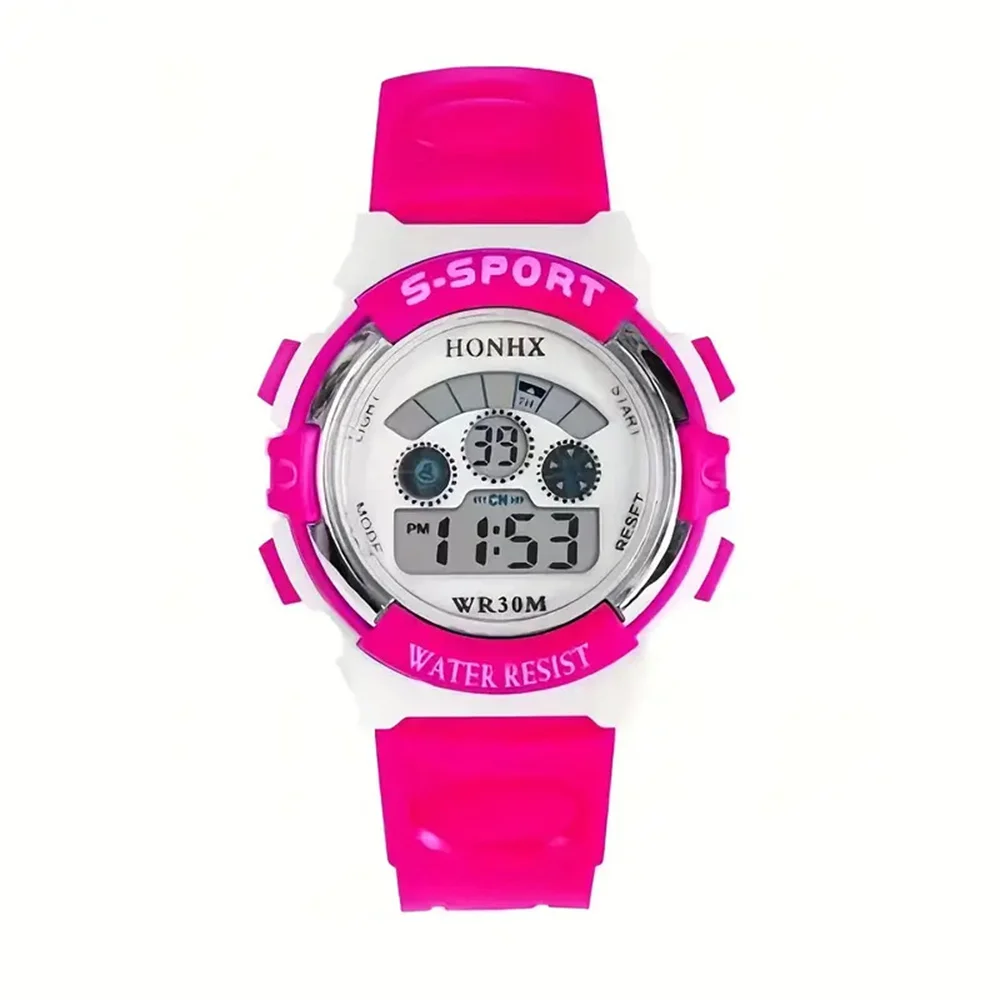 Electronic Night Glow Wrist Watch Colorful Digital Watch Holiday Party Gift