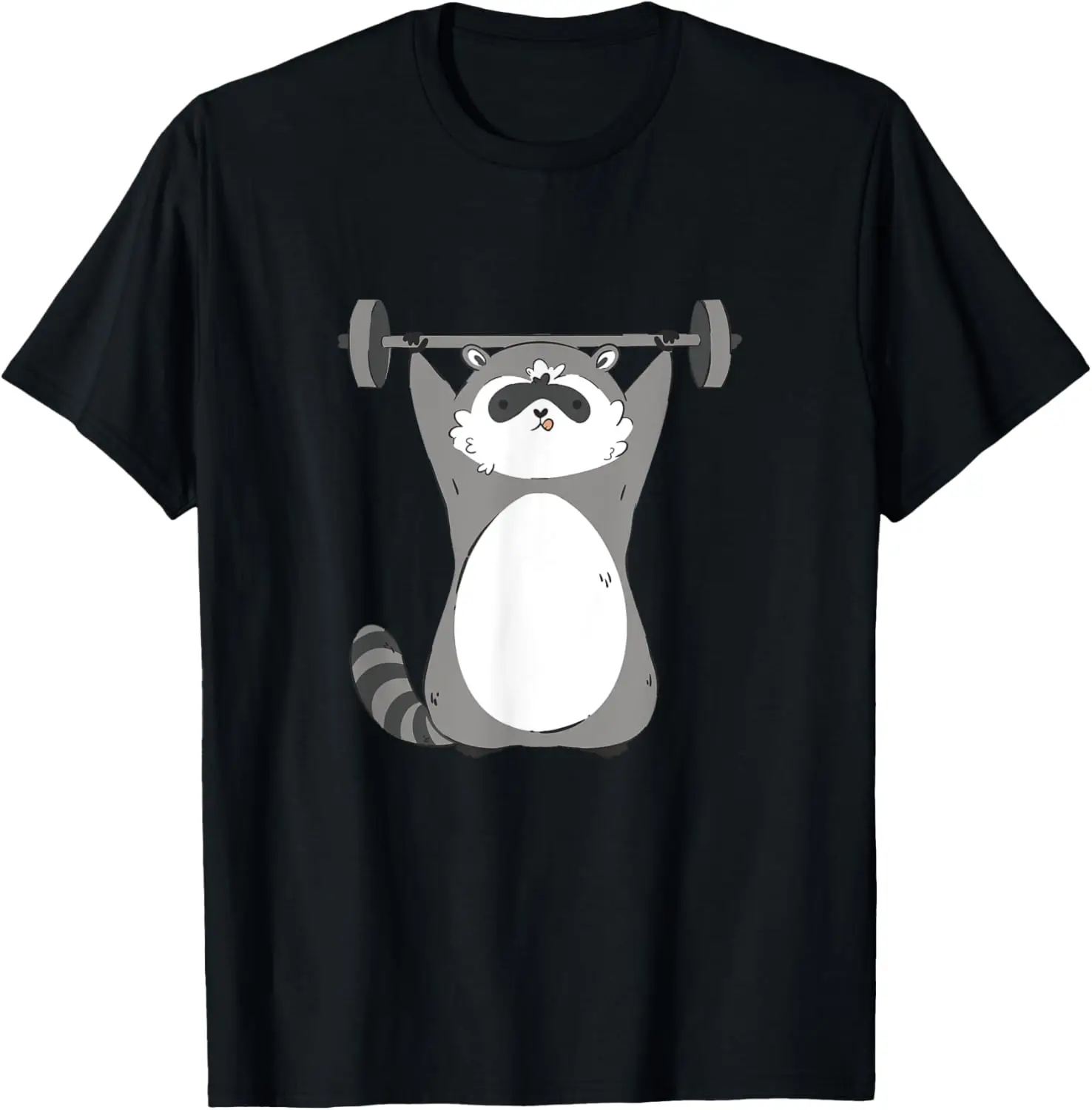 

Raccoon Weightlifting Funny Cartoon Gym Graphic T-Shirt