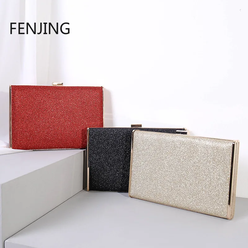 Fashion Women Clutches Purse Elegant Glitter Bling Evening Bags for Wedding Party Banquet Handbags Metal Frame Ladies Wallet