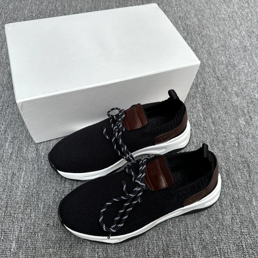 BLSK CPRT Shoes knitting 2025 new business comfort genuine leather quality Breathable sports work Men‘s European big size 39-45