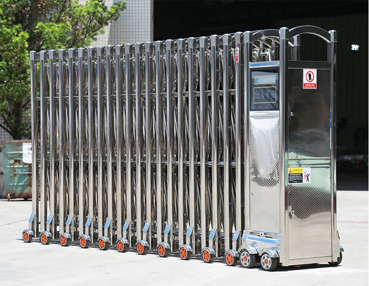 Customization Road Gate Aluminum Welded Folding Portable Accordion Gate Sliding Gates Aluminium Alloy Automatic Retractable CN
