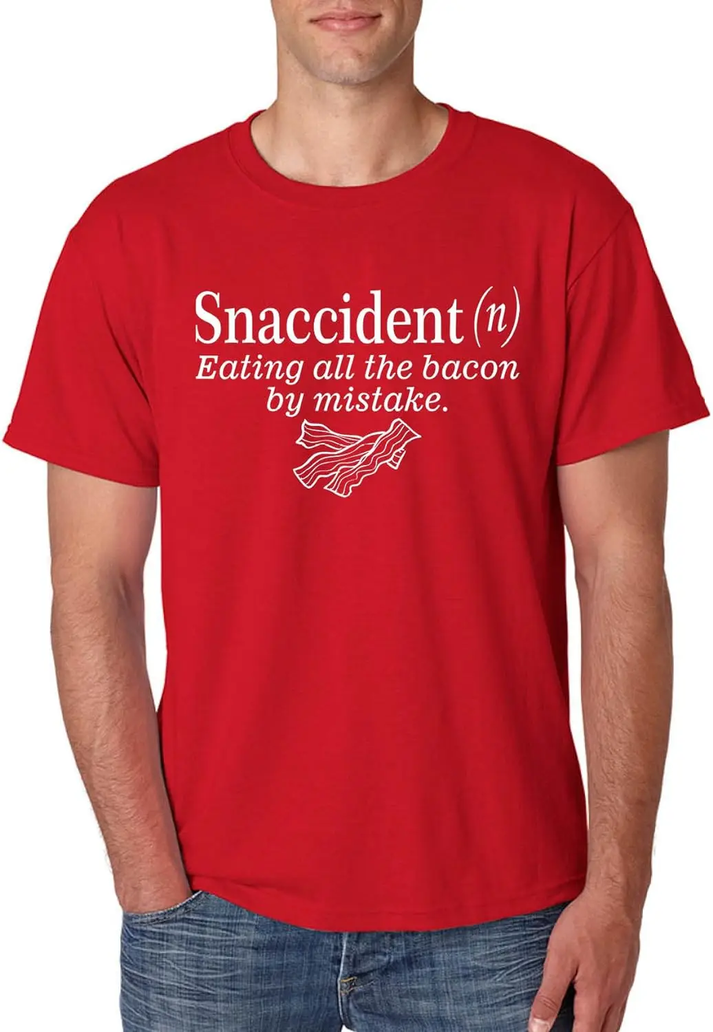 Men's T Shirt Snaccident Definition Bacon Lovers Food Snack Shirt wholesale cheap graphic t shirts 2024 streetwear t-shirts