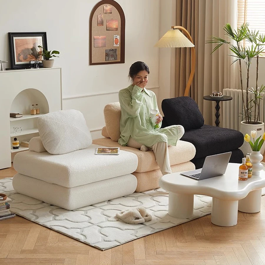 

Lazy Sofa Balcony Bedroom Sofa Bed Small Apartment Tatami Dismantling and Washing Fabric Rental House Sofa Living Room Furniture