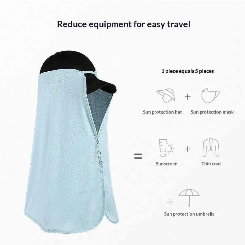 Atmungsaktiver UV-Schutz-Sonnenhut mit abnehmbarem Gesichts- und Nackenschutz für Outdoor-Aktivitäten wie Wandern und Angeln im Sommer. – Detail 3