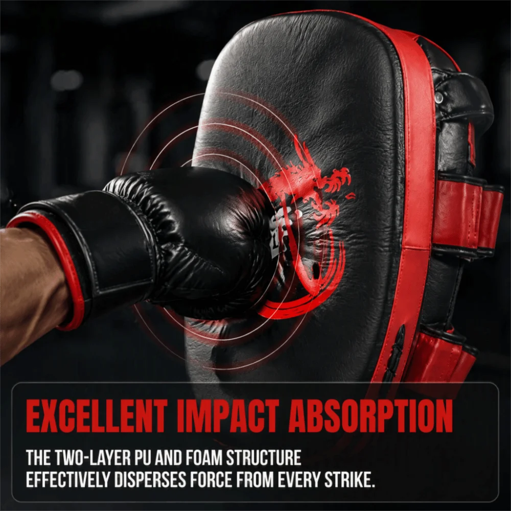Curved Design Boxing Training Mitt Arc Shape Impact Resistant Muay Thai Pad Reinforced Stitching Shock Absorbing