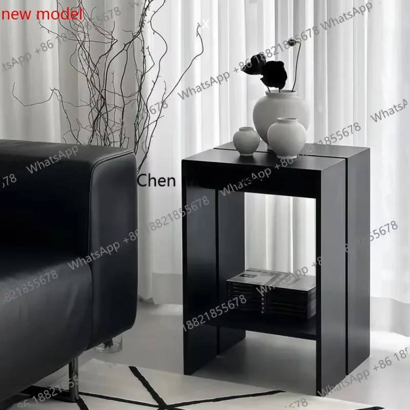 N138Black solid wood edge few light luxury sofa side cabinets corner few minimalist creative simple bedroom side cabinets