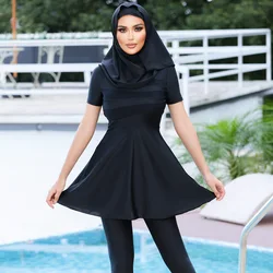 Muslim Swimwear Islamic Modest 2024 Summer Sport Swimsuit Morocco Dubai Women Skirt Swimsuit Three Piece Ladies Prayer Beach