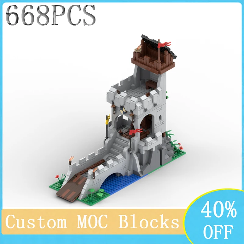 New European Medieval Lion Knight Castle Street View Model MOC Creative Children\'s Assembled Toys Holiday Gift MOC-10305 Blocks