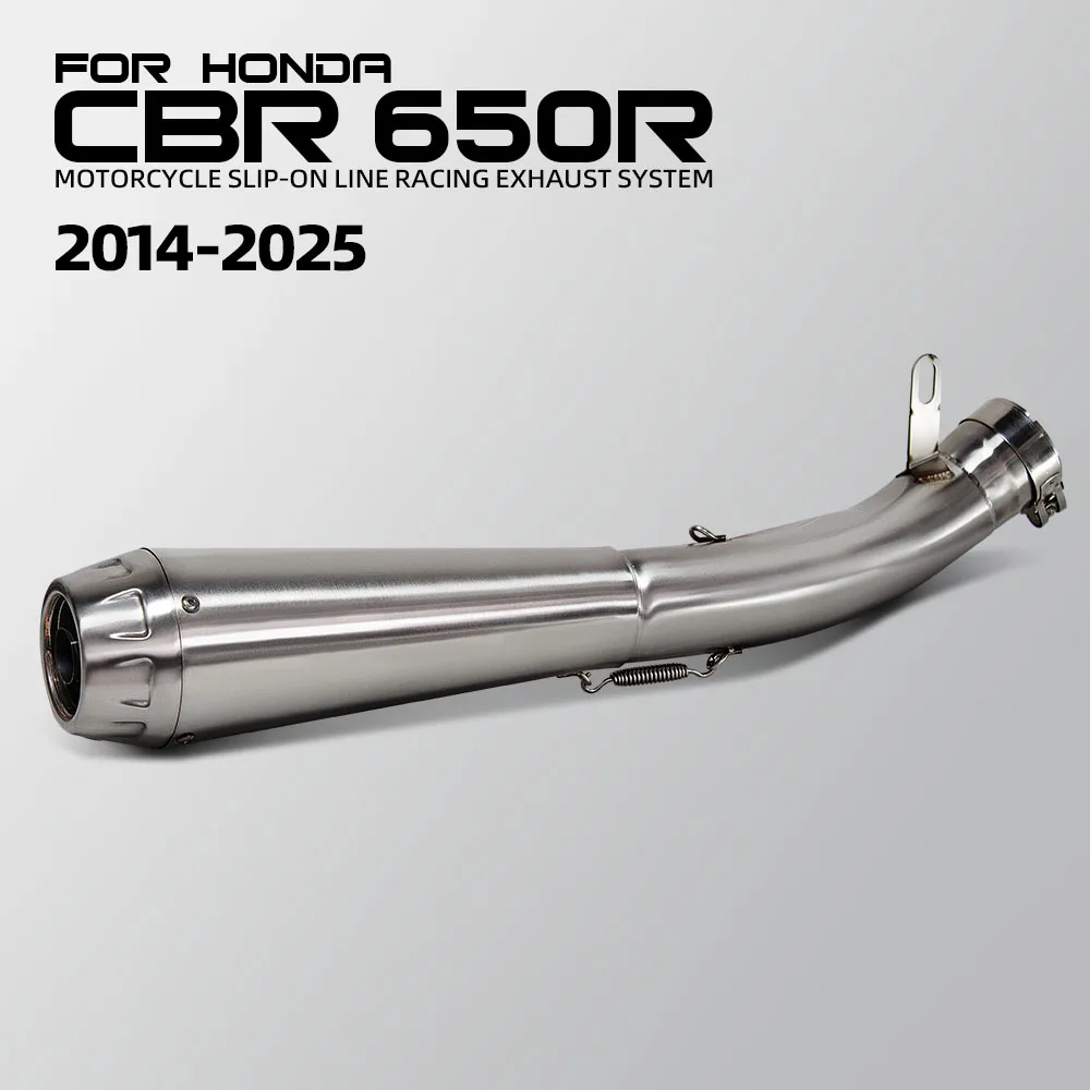 

Moto exhaust Slip on Line muffler For Honda CBR650R CB650R CBR650F CB650F 2014-2026 motorcycle escape mid pipe racing tailpipe