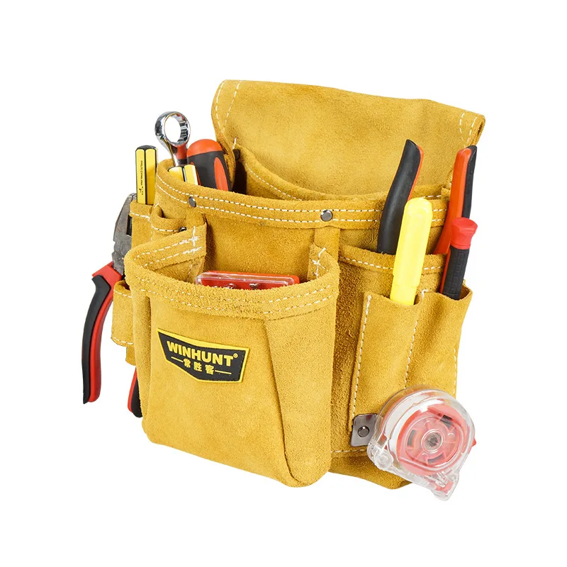 Tool Bag Thickened Leather Multi-functional Electrical Woodworking Repair Bag Hardware Tool Waist Bag