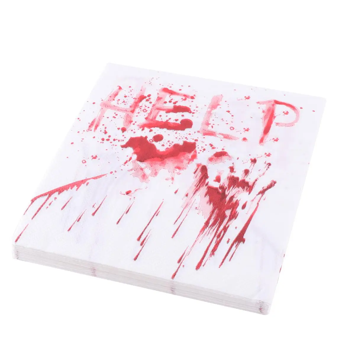 40PCS Halloween Themed Paper Napkin Disposable Tissue Printing Napkins (Blood Handprint)
