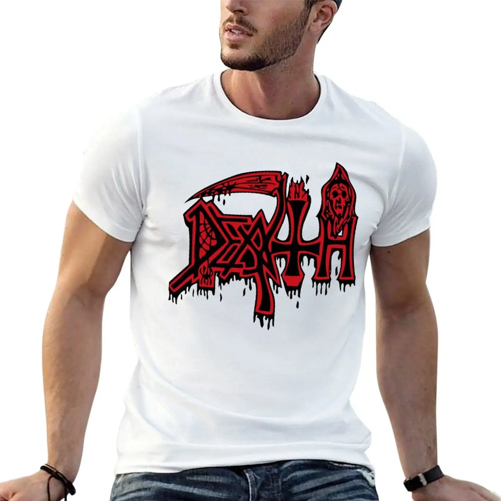 

DEATH LOGO T-Shirt t shirts for man graphic funny men t shirt cotton 100% T-Shirt