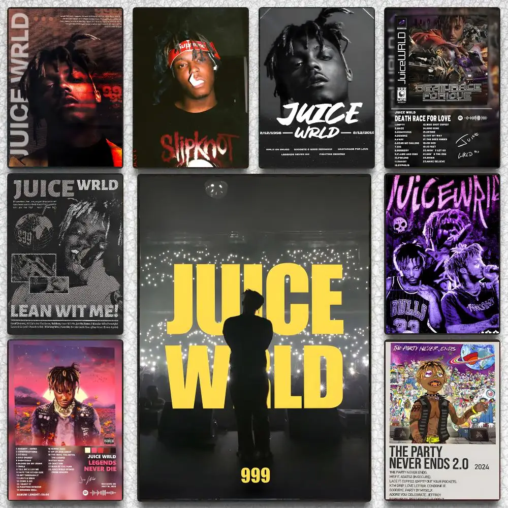 Rapper J-Juice W-WRLD Poster Decorative Wall Art Stickers Mural For Home Living Room Hallway Decor Gift
