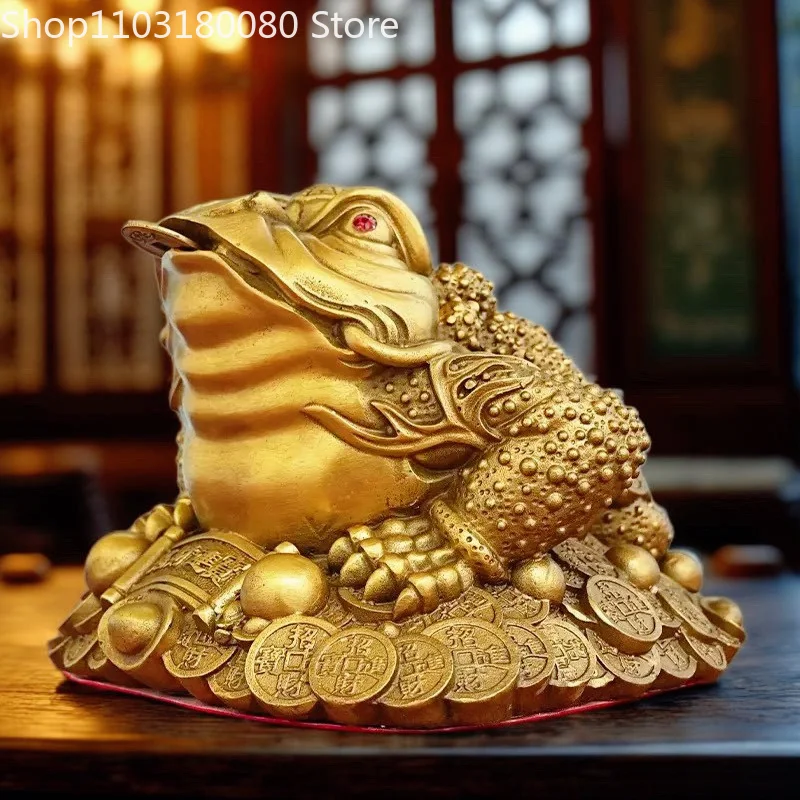 18cm Copper brass The Three-legged Golden Toad Jin Chan  Chan Chu Chinese Feng Shui decor Lucky