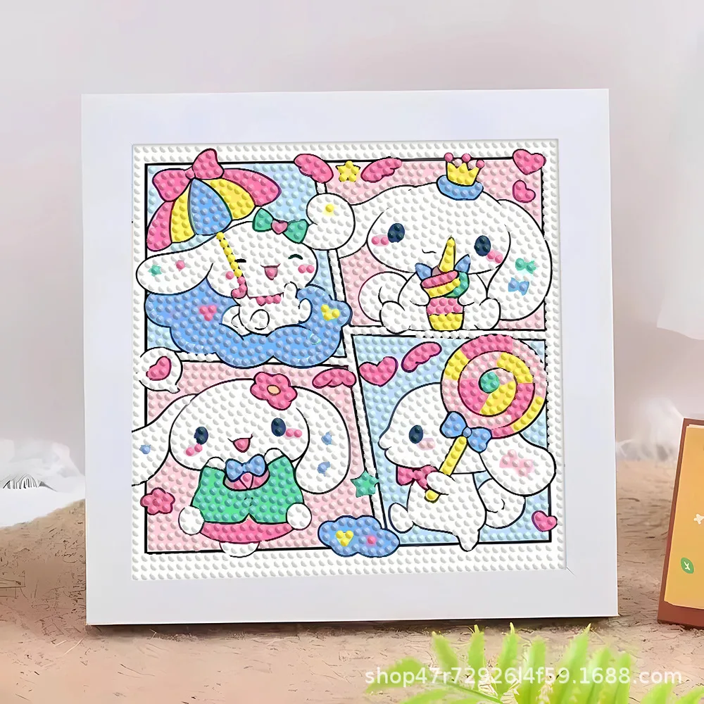 Sanrio Stellalou Linabel Lilo & Stitch Diamond Painting Kuromi My Meiody Ręcznie robiona diamentowa naklejka z ramką na zdjęcia