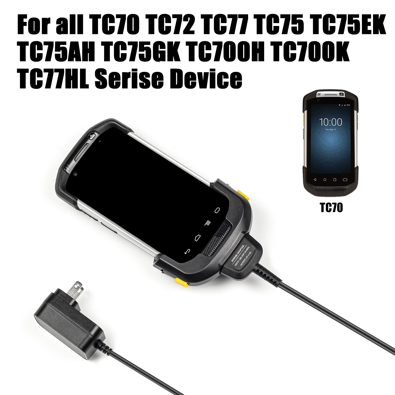 

Zebra TC77 Charger Cable TC70 TC72 TC75 TC77HL TC720L TC700H TC700K Android Barcode Scanners Charger (Includes Power Supply)