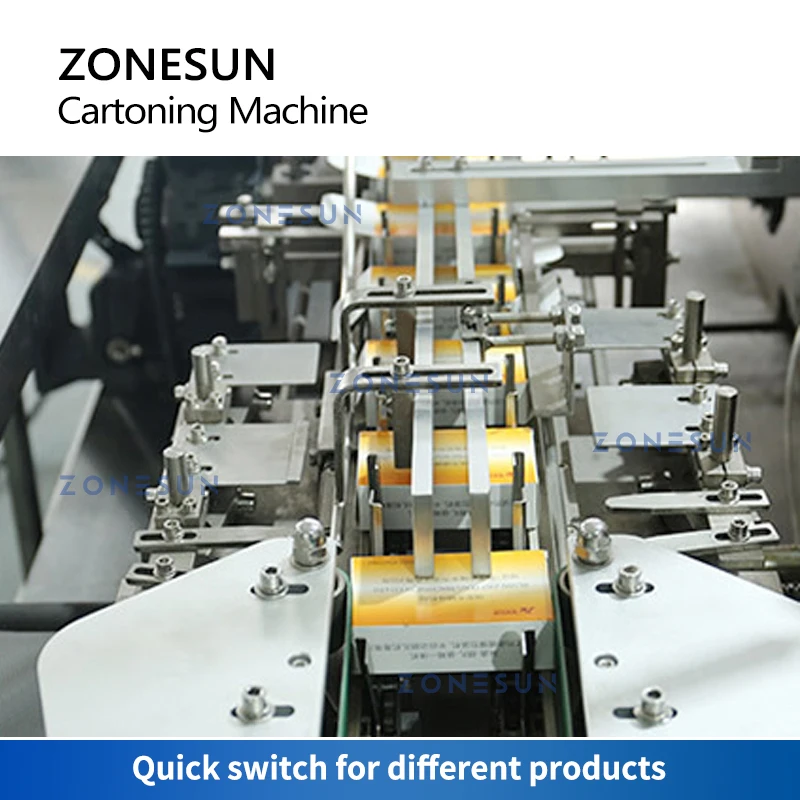 ZONESUN Horizontal Automatic Carton Packaging Machine Sucker Feeding Cosmetic Bottle Tube Packing Hand Cream ZS-BP130D