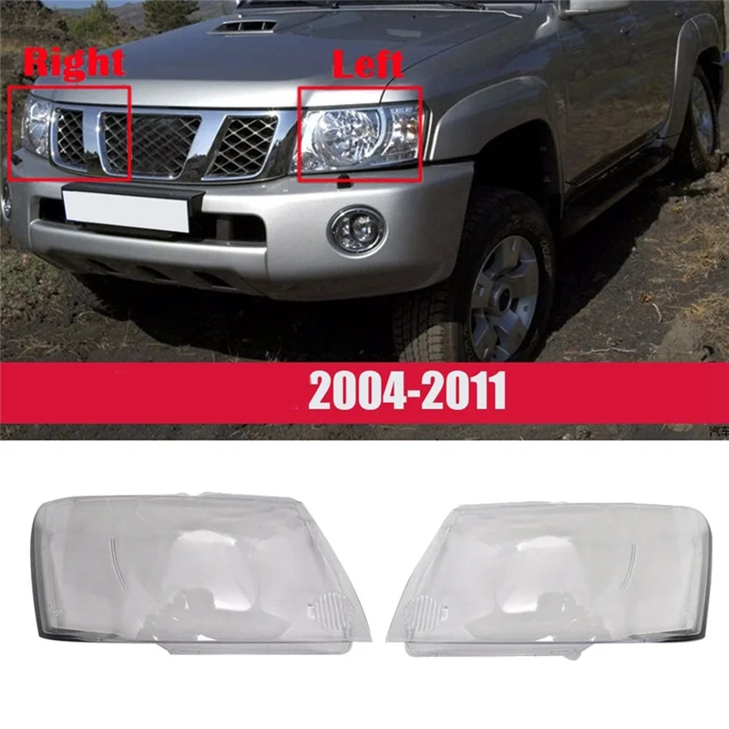 Penutup lampu depan transparansi cangkang kap lampu lensa lampu depan untuk Nissan Patrol Y61