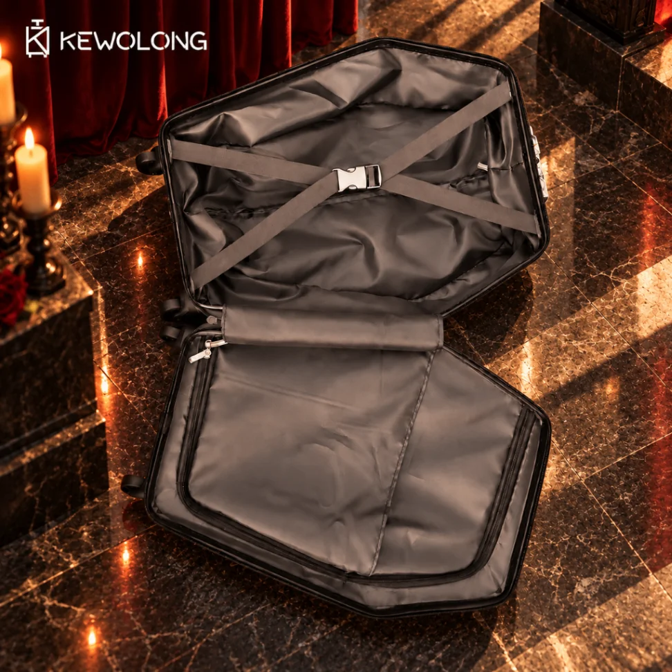 Perfect Customization 20 Inches Coffin Shape PC Rolling Luggage Spinner Brand High Quality Travel Suitcase