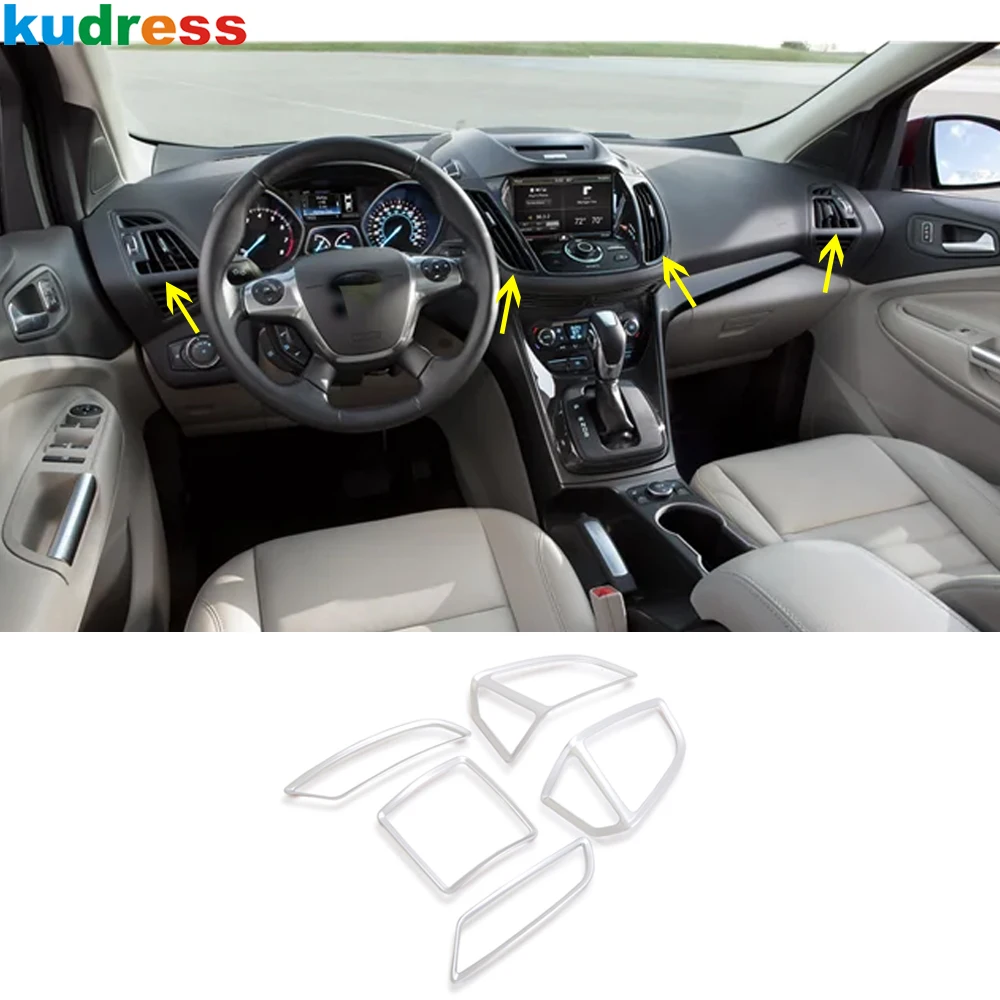 Car Front Air Condition Vent Outlet Frame Cover Trim For Ford Kuga Escape 2013 2014 2015 Matte Interior Accessories