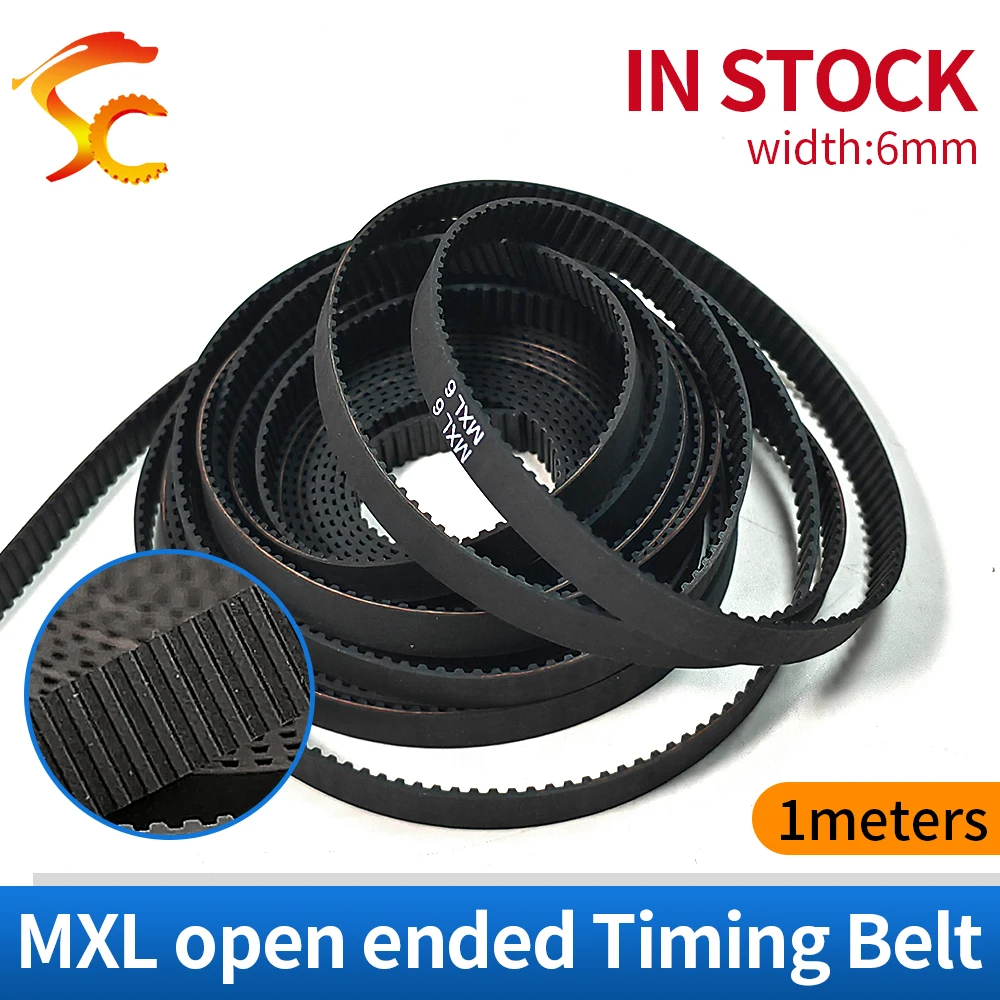 

High Quality 1meters/LOT MXL 6mm timing belt Pitch=2.032 open rubber belt width 6mm 3D Printer belt