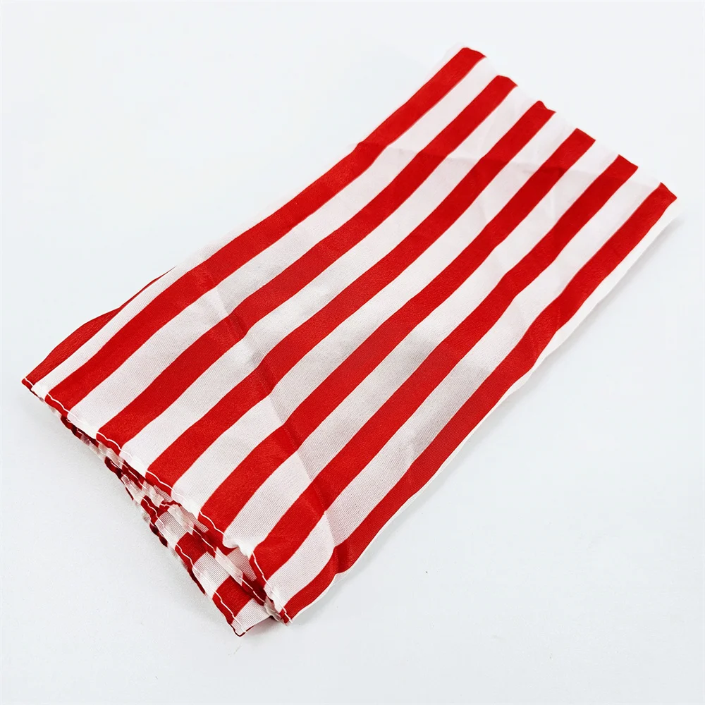 스트라이프 플립 빠른 변경 실크 매직 트릭 45*45cm 줄무늬 스카프 지팡이 닫기 무대 거리 매직 소품 액세서리 Illusions Gi